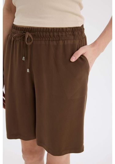 DeFacto Yüksek Bel Kısa Paça Belmando Şort I6760AZ25HSBN333 Kahve