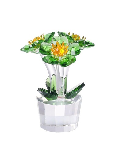 Şeffaf Taban Mini Cam Çiçek Heykeli Süsü Yapay Çiçek Figürin Yıl Dönümü Style 24