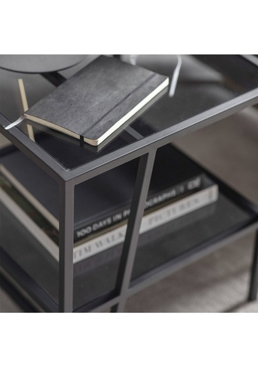 Miranda Siyah Metal&cam Yan Sehpa