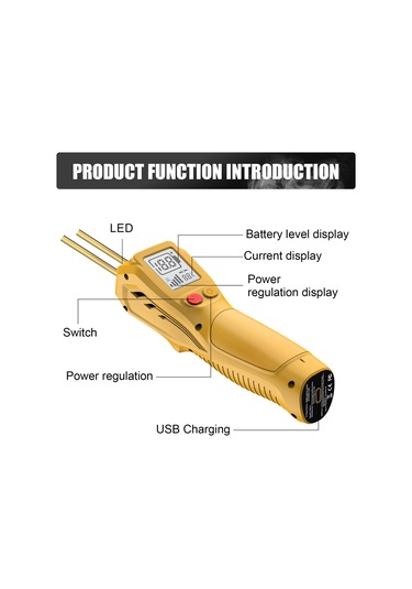 Yaozixa Kablosuz Plastik Kaynak Makinesi - Lcd Ekranlı, Pil Li-poly İle, Hızlı Isıtma, Çeşitli Tamir İşlemleri İçin Sarı