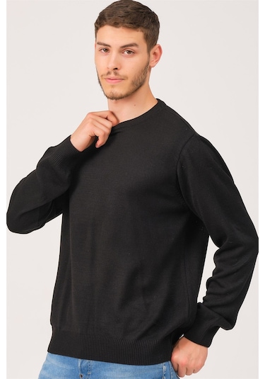 V0091 Dewberry Erkek Battal Oversıze Kazak-siyah Siyah