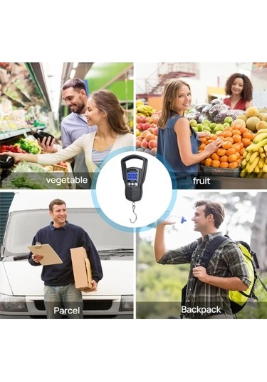 Fastbuy Lcd Ekranlı Taşınabilir Dijital Yay Ağırlığı 75 Kg 165 Lb Ev Bagaj Küçük Nesne Tartısı Hassas Kompakt Asma Toka Aaa P -