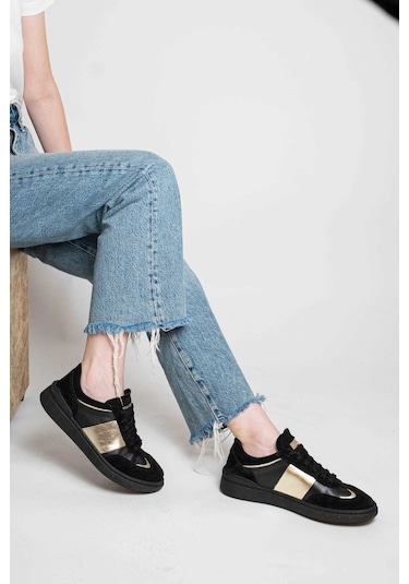 Bestello Bağcıklı Kauçuk Taban Sneaker 101-gumk-01 Kadın Ayakkabı Siyah