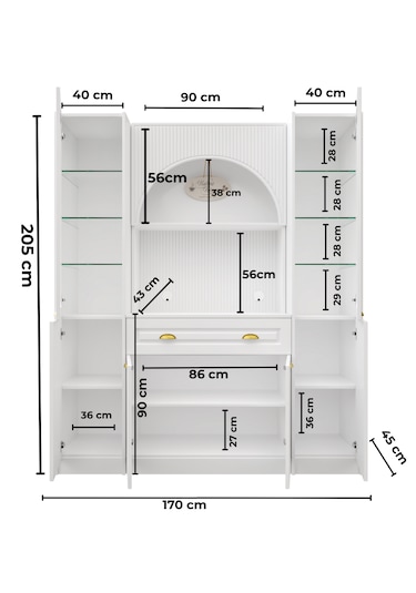 Guneystore Armoni Gold Maxi Kahve Köşesi Komple Mdf Beyaz
