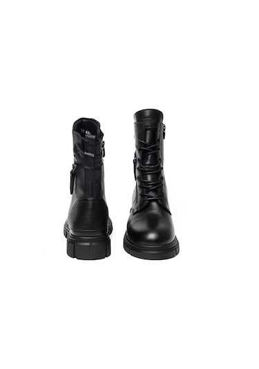 Greyder 32720 Kadın Siyah Hakiki Deri Military Bot -168-siyah Siyah