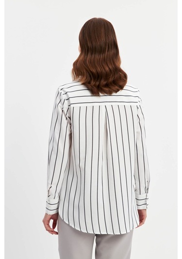 Stella Pulvis Siyah Çizgili Basic Gömlek Siyah