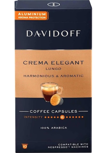 Davidoff Crema Elegant Lungo Harmonıous & Aromatıc Kapsül Kahve 5 x 10'lu