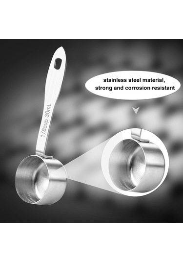 Pazly Kahve Kepçe Paslanmaz Çelik 30ml Ölçüm Kepçe H36200 Gümüş Renk Gümüş