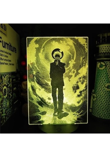 Szypzstore Jujutsu Kaisen Anime 3d Erkek Için Gece Lambası 16 Renk Kız Odası Dekor Illusion Led Lamba Usb Manga Gojo Satoru Şekil Uygun Çocuklar Hayranlar Yılbaşı Hediyeleri Fı7skz Renkli