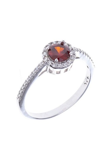 Kırmızı Zirkon Taşlı 925 Ayar Gümüş Kadın Üçlü Tektaş Set