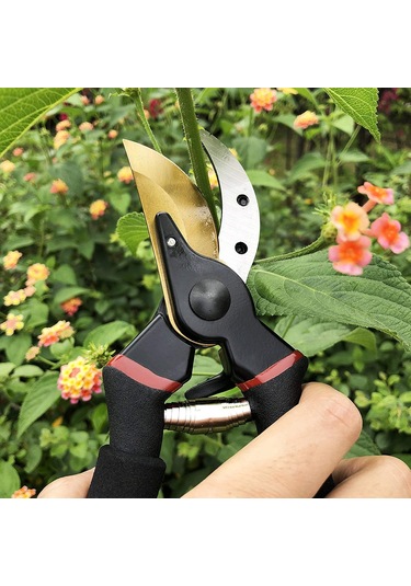 Yaozixa Profesyonel Titan Kaplama Bahçe Budama Makası - Anti Kayma Tutuş, 8 İnç Ağır Görevli Çim Ve Bahçe Kesici