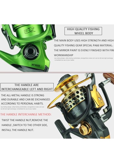 Yumoshi Xf4000 Tam Metal Salıncak Arması Metal Kafa Olta Makinesi Yeşil