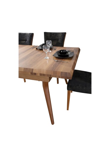 Marif Yemek Odası Takımı Yemek Masası + 4 Adet Sandalye Kahverengi