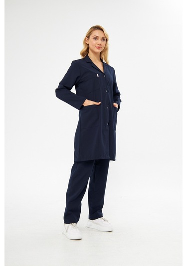 Alpaka Hastane Bayan Lacivert Önlük