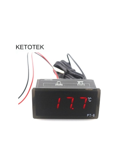 Pt-6 Gömülü Dijital Sıcaklık Ölçer -40 110c 2m Sıcaklık Sensörlü Aşı Kutusu Termometresi