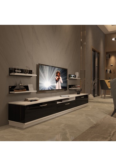 Decoraktiv Trendstyle 270r Slm Tv Ünitesi Tv Sehpası Beyaz - Siyah