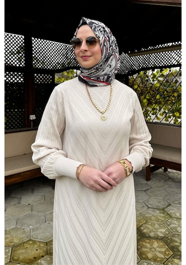 Yağmur Triko Elbise Taş Normal