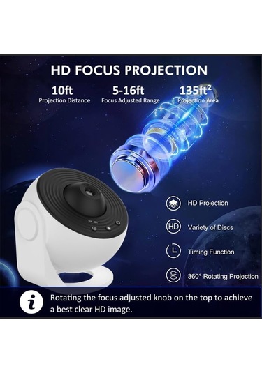 Star Projector, Bedroom İçin Planetaryum Projektörü Ultra Clear Galaxy Gece Işığı 4k Değiştirilebilir 12 Galaxy Disk