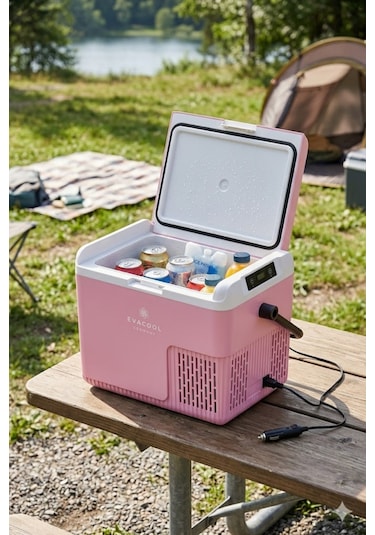 Evacool Evag20 12/24v Pembe 18 Litre Kompresörlü Oto Buzdolabı