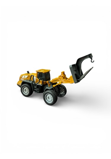Oyuncak Forklift Yükleyici Hareketli Çatal Ve Kol Açık Sarı