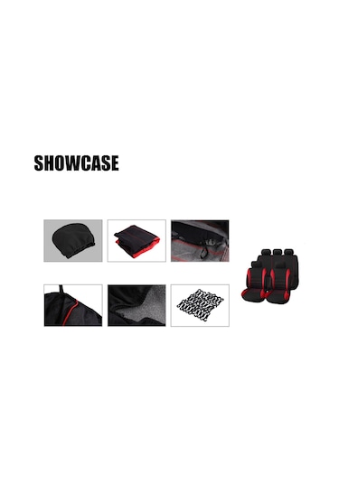 Padalink Otomobil Koltuk Koruyucu Seti 9 Parça - Kumaş, Tüm Mevsim Kullanıma Uygun, İç Döşeme Dekorasyonu Ve Koruması, Gri Renk