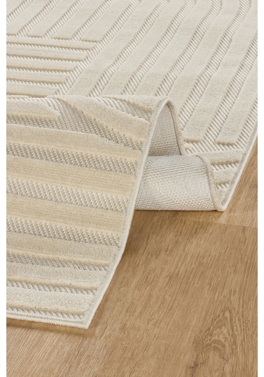 Kaşmir Halı İskandinav Rune White 100x300 Cm Salon Mutfak Halısı Yolluk Beyaz