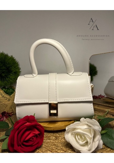 Klasik Omuz Çantası Serisi Beyaz