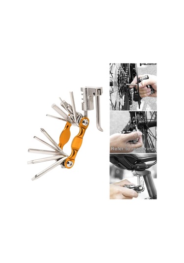 Suntek Taşınabilir Çok İşlevli Bisiklet Tamir Aleti Altın Altın