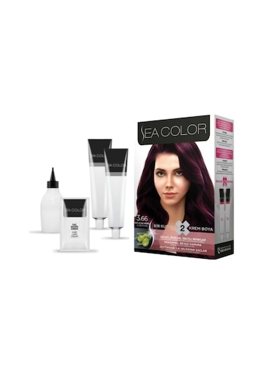 Sea Color 3.66 Patlıcan Moru Saç Boyası 2 x 100 ML