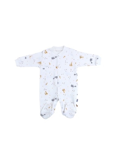 Sebi Bebe Fil Zürafa Bebek Tulumu 9543 Ekru
