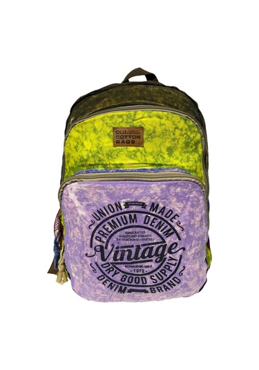 Kaliteli Vintage Disayn Sırt Gezi Çantası New Patchwork 5017 Yeşil