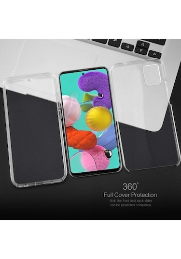 Teknomoda Samsung Galaxy Uyumlu M51 Kılıf 360 Şeffaf Ön Arka Korumalı Silikon