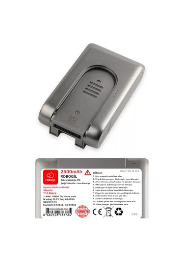 Xiaomi T10 Black Handheld Cordless Vacuum 2500mah Uyumlu Pil Paketi / Bataryası Xiat10-b-01