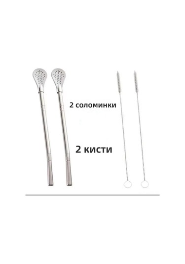 Neevoyu 304 Paslanmaz Çelik 4'lü Set: İçecek Pipeti Ve Karıştırıcı Kaşık, Plastik Atık Azaltıcı, Kahve & Çay İçin Uygun Gümüş