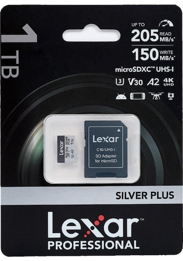 Lexar Silver Plus 1 TB 205 Mb 4k V30 Uhsı Micro Sd Hafıza Kartı