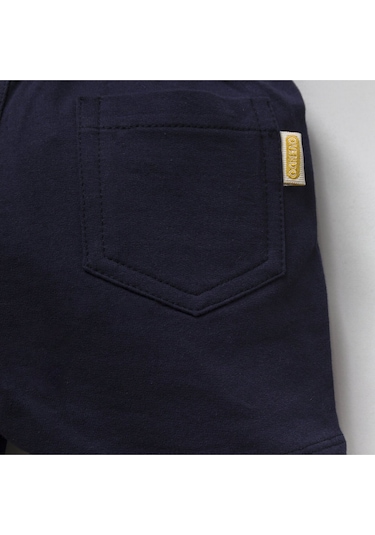 Overdo Kids 2ip Ayıcık Baskılı Beli Lastikli Unisex Şort Lacivert