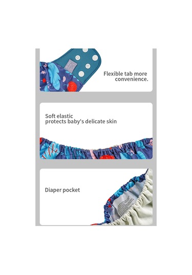 Youtek Yeniden Kullanılabilir Bebek Bezleri - Nefes Alabilir, Su Geçirmez, 4'lü Paket, 3-15kg Bebekler İçin 3 - 5 Yaş