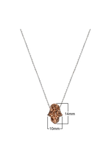 Gümüş Rengi Kaplama Fatma Ana Eli Gümüş Kolye (498531206)