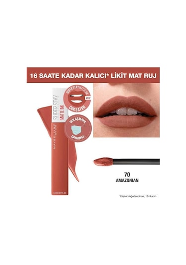 Maybelline New York Super Stay Matte Ink Likit Ruj 70 Amazonian