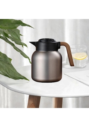 Suntek Yalıtımlı Paslanmaz Çelik Kahve Sürahisi Su Ofis Gri