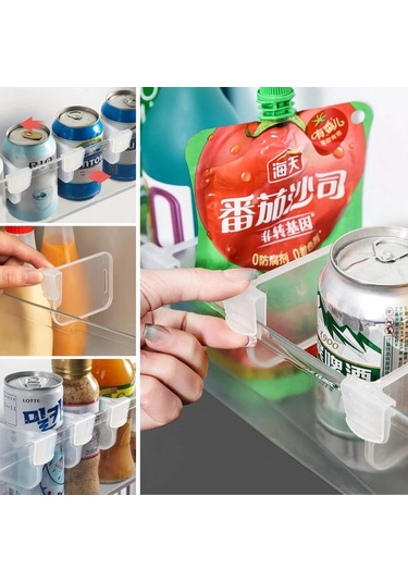 10&amp Apos Luşeffaf Buzdolabı Yan Kapı Düzenleyici Buzdolabı Dolap İçi Bölümleyici Aparatlar Çok Renkli