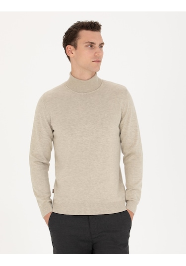 Pierre Cardin Erkek Kum Melanj Triko Kazak 50276162-vr123 Kum Melanj