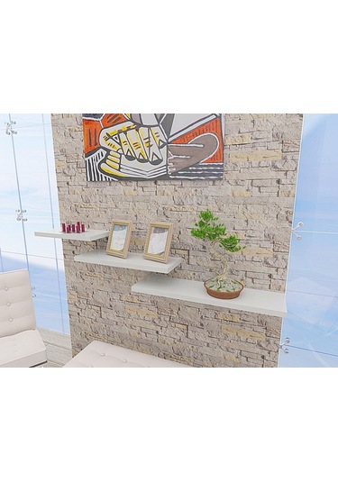 Peakdizayn 3'Lü Duvar Rafı Seti Renkli