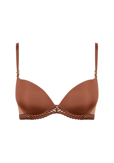 Aubade Sheer Emotion Push - Up Bh, Grs Sertifikalı, Transparan Tüllü Sütyen Kahverengi