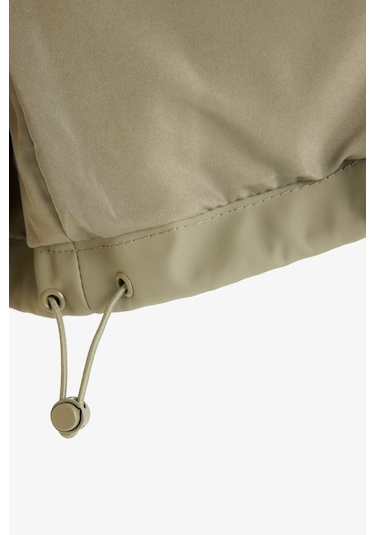 Defacto Regular Fit Kapüşonlu Suni Deri Yağmurluk E8552ax25aukh402 Haki