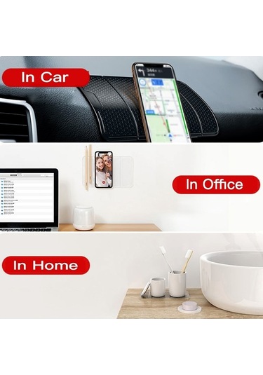 Ulzyvf Baseus Çok Amaçlı Araç Telefon Tutucu - Yıkanabilir Nano Kauçuk Ped, Duvar/masa Yapışkanı Şeffaf Şeffaf