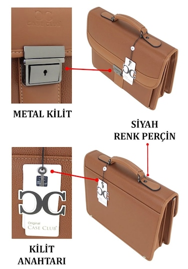 Case Club 2007 Evrak Notebook El Çantası 5 Bölmeli Şık Tasarım