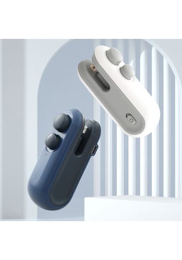 Folinda Ev İçi Mini El Basmalı Poşet Kapama Aleti - Sağlam Kapama, Uzun Süreli Tazelik, Pratik Kullanım Mavi Lacivert