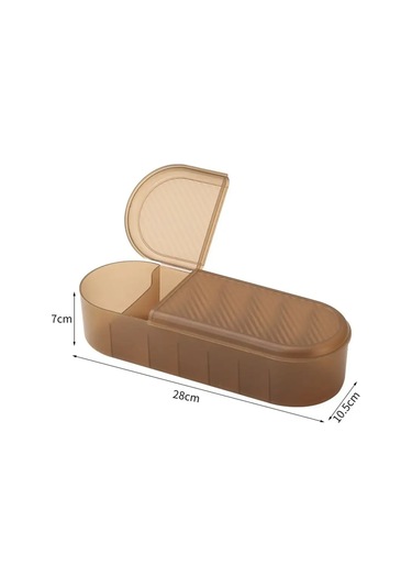 Massart Şarj Cihazları Ve Kablolar İçin Kapaklı Çok Amaçlı Düzenleyici 159391166 Kahverengi