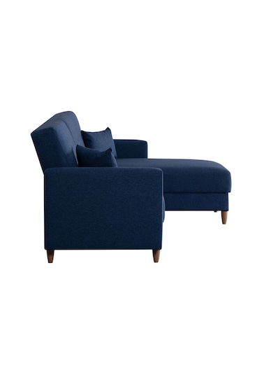 Kilim Mobilya Scandi Köşe Uzanmalı Yataklı Köşe Takımı Hem Sağ Hem Sol Köşe Olarak Kullanılabilir Lacivert
